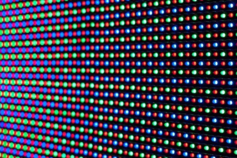 Multi-colored LEDs on a screen